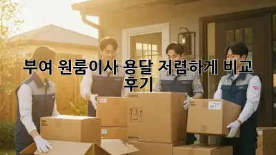 부여 원룸이사 용달 저렴하게 비교 후기