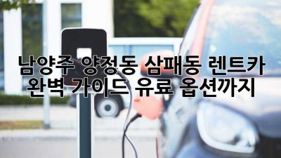 남양주 양정동, 삼패동 렌트카 완벽 가이드: 유료 옵션까지!